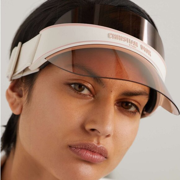 Christian Dior DiorClub V1U Matte Ivory Perspex & Cotton-Blend Jacquard Visor - Picture 1 of 7